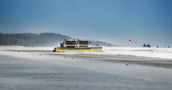 Autonomous snowploughs used to clear airport runway autonomous snowplough