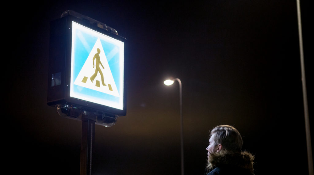 Smart pedestrian crosswalk uses V2X to help save pedestrian lives