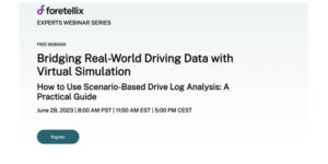 Webinar alert: Bridging real-world driving data with virtual simulation