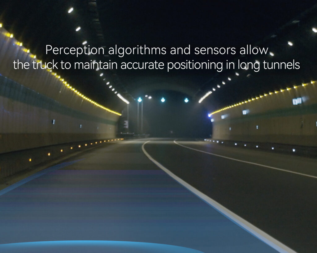 Image showing how an Inceptio truck can maintain accurate positioning in long tunnels