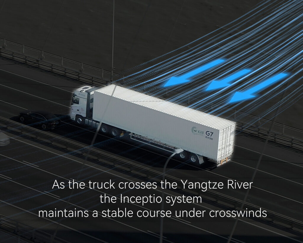 Inceptio truck crosses the Yangtze River