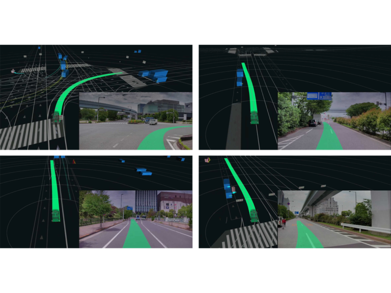 Tier IV unveils end-to-end architecture for Level 4+ autonomy available via Autoware A four-panel image visualizing Tier IV's end-to-end architecture for Level 4+ autonomy available via Autoware