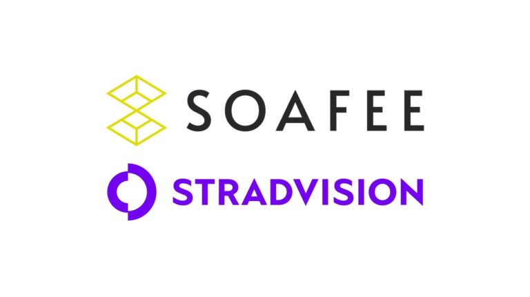 SOAFEE and Stradvision logos on a white background