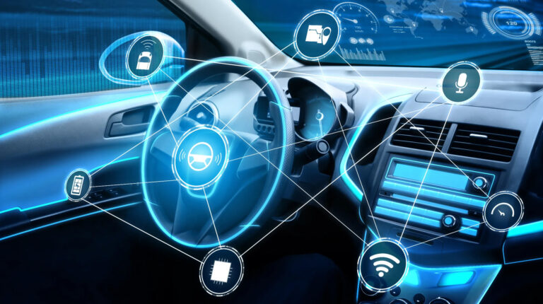 Seeing Machines creates Future Mobility Group to support global autonomous driving programs Car interior with visualisation of technology features