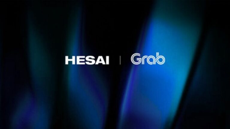Hesai and Grab logos.
