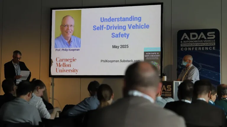 First speakers announced for this year’s Autonomous Vehicle Tech Expo Conference Carnegie Mellon University's Professor Philip Koopman presenting during last year's conference