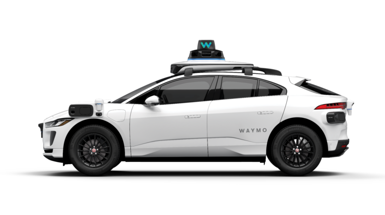 The fifth-generation Waymo Driver on the all-electric Jaguar I-Pace.