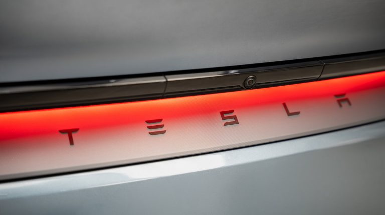 Tesla logo.