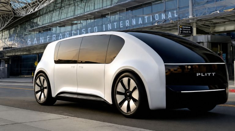 Privacy-first ridesharing startup Pliyt secures technology partner Pliyt's privacy-first ride-sharing pod. It is a white gently curving vehicle.