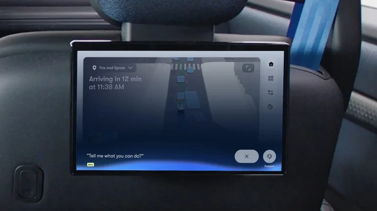 Waymo adds Gemini AI and new user interface to Ojai robotaxi The display screen in the Ojai robotaxi.