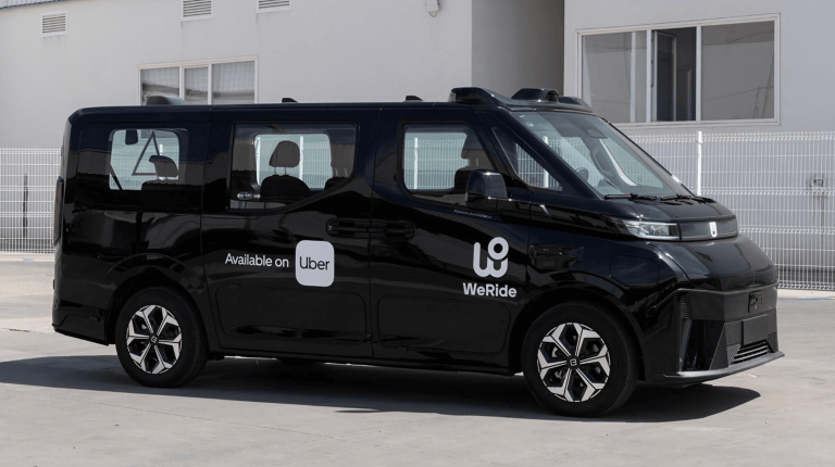 Spain grants first national Level 4 autonomous passenger vehicle permit to WeRide, Uber and AVOMO A black WeRide, Uber and AVOMO autonomous passenger vehicle parked on a quiet urban street in Madrid, Spain.